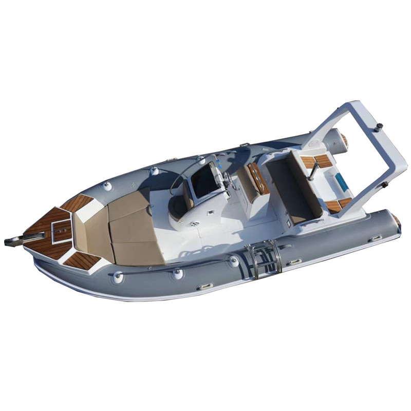 Rigid hull inflatable performance RIB and tour rib with center console